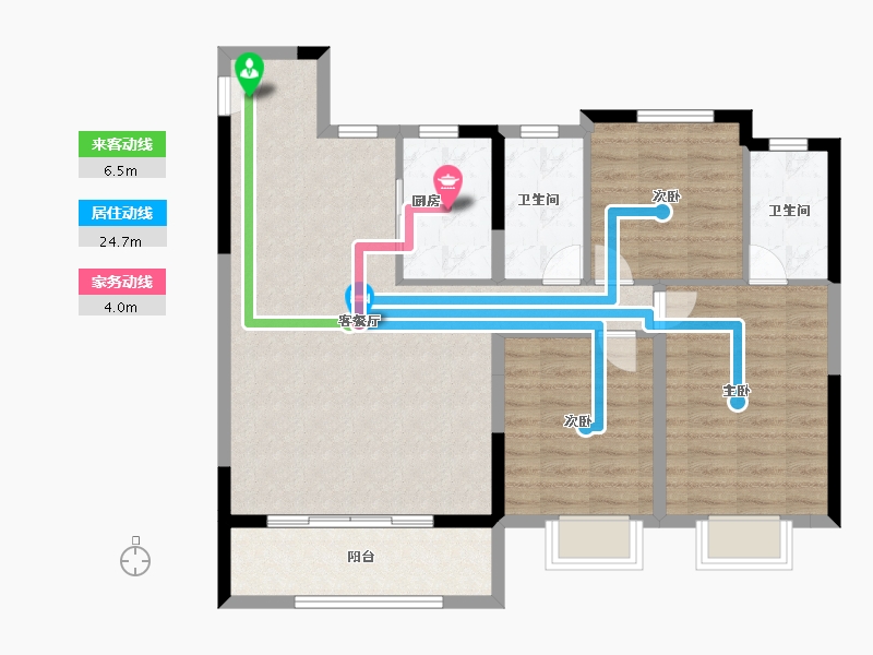 浙江省-宁波市-建发·春江悦-95.20-户型库-动静线