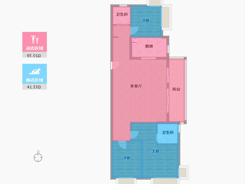 湖北省-武汉市-武汉雅居乐花园.-96.00-户型库-动静分区