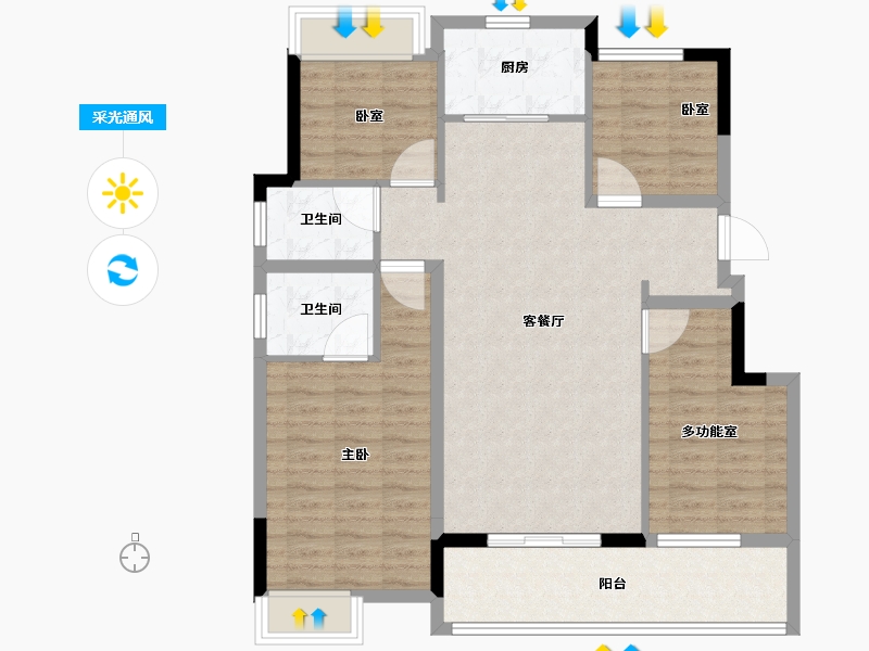 河南省-信阳市-升华翡翠城品-101.00-户型库-采光通风