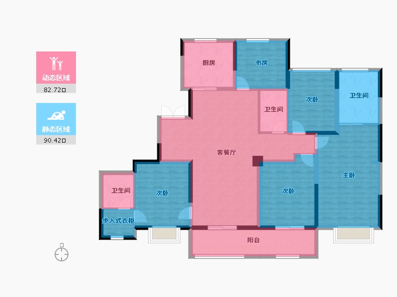 浙江省-宁波市-江皓府-156.00-户型库-动静分区