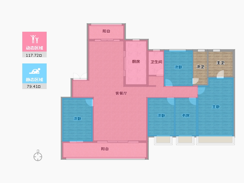 山东省-泰安市-新华·御湖庄园-194.70-户型库-动静分区