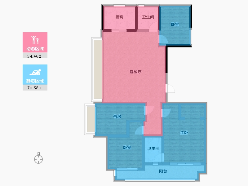 浙江省-杭州市-融悦天辰府-111.20-户型库-动静分区