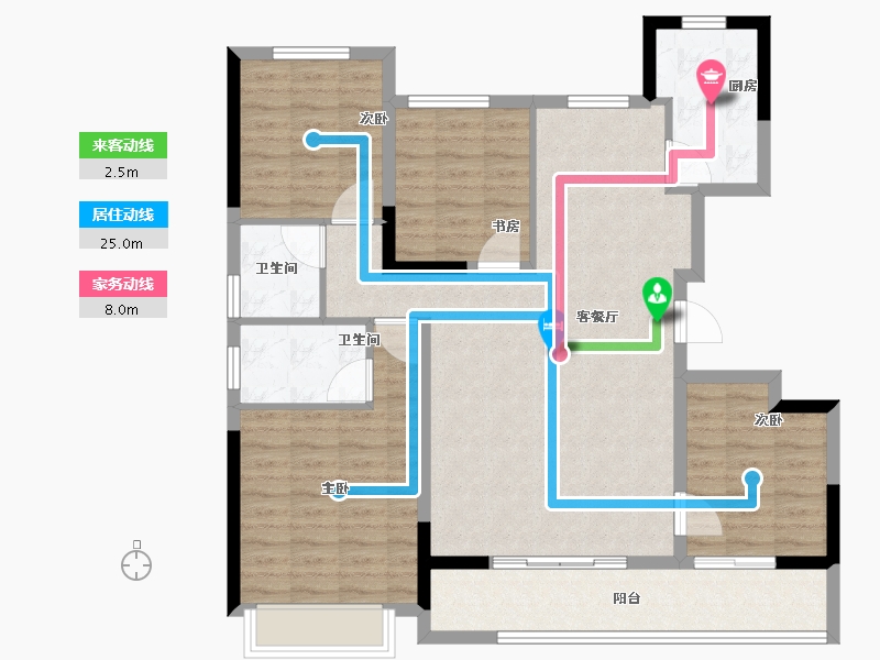 浙江省-宁波市-建发·春江悦-106.40-户型库-动静线