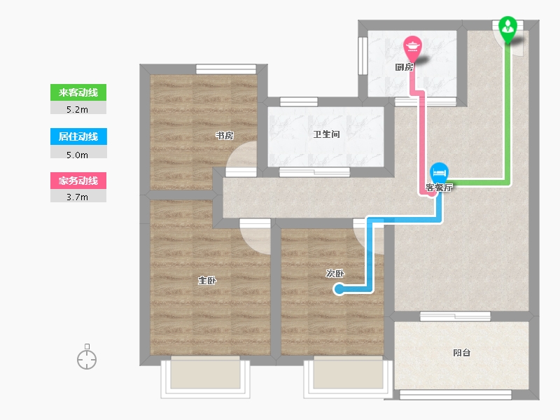 河南省-洛阳市-绿都中梁河风雅叙-68.77-户型库-动静线