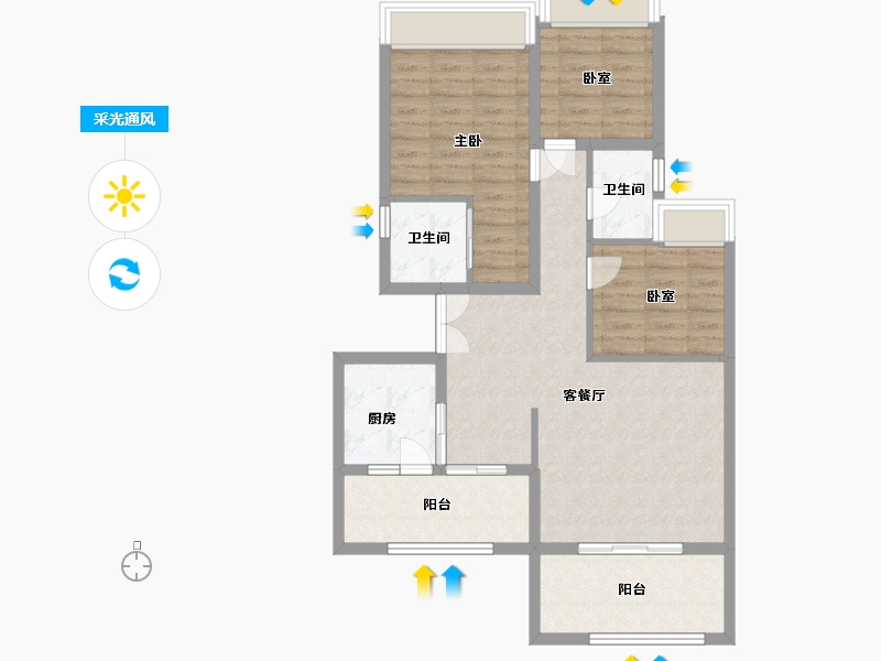 四川省-泸州市-南苑-85.00-户型库-采光通风