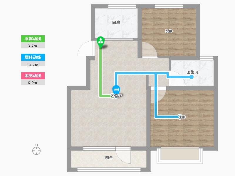 山东省-泰安市-圣源·国郡-69.61-户型库-动静线