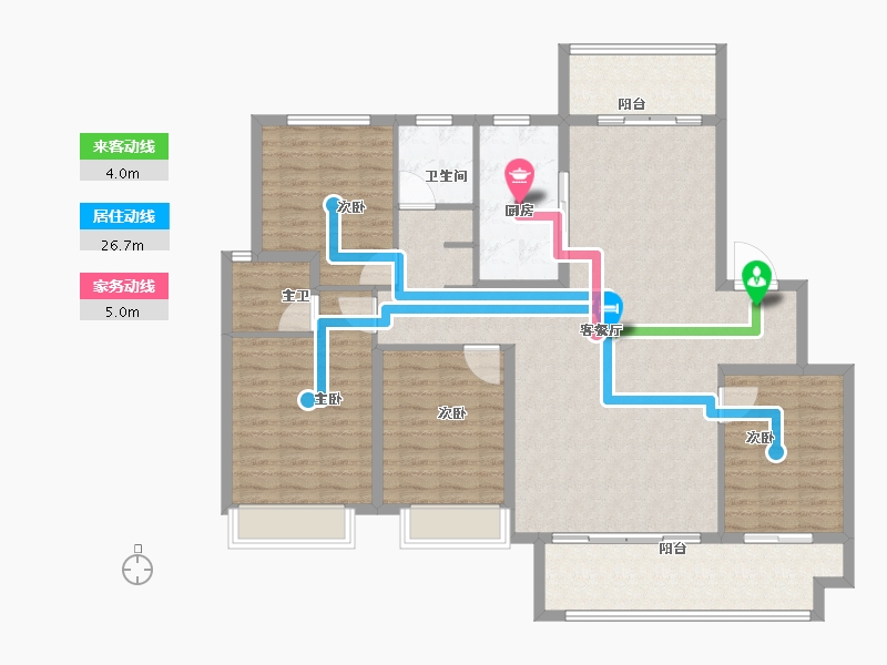 山东省-泰安市-新华·御湖庄园-136.80-户型库-动静线