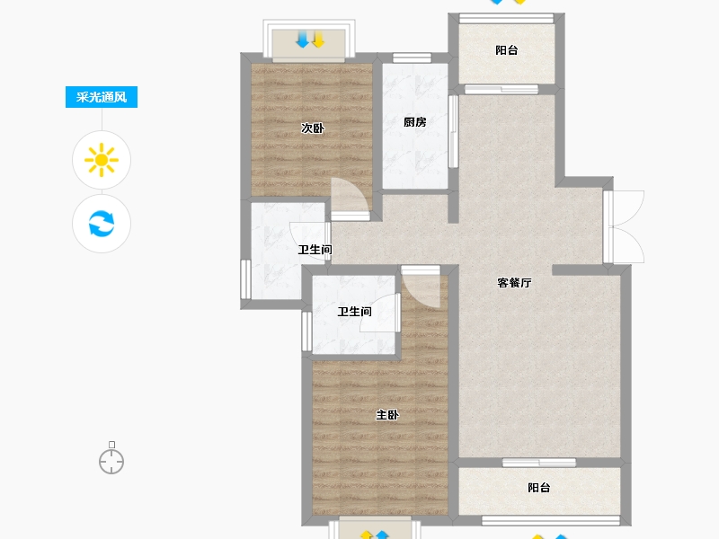 上海-上海市-东源名都-90.01-户型库-采光通风