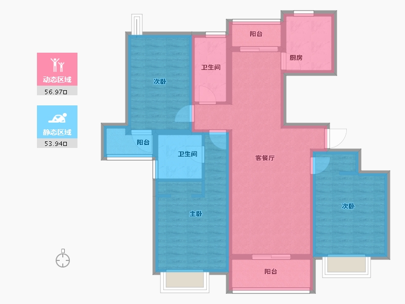 上海-上海市-东源名都-97.57-户型库-动静分区