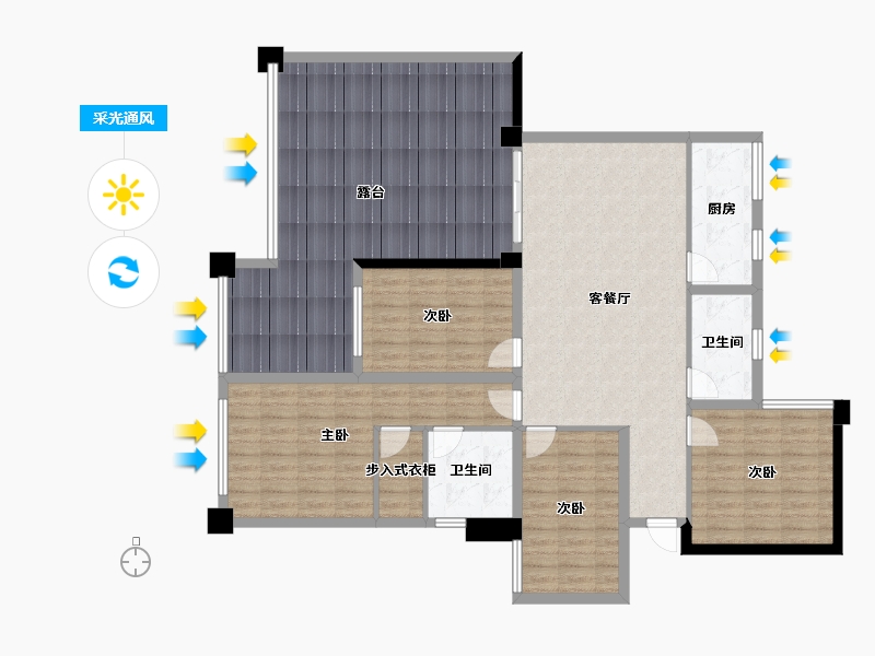 贵州省-六盘水市-城投·凤凰院景-149.81-户型库-采光通风