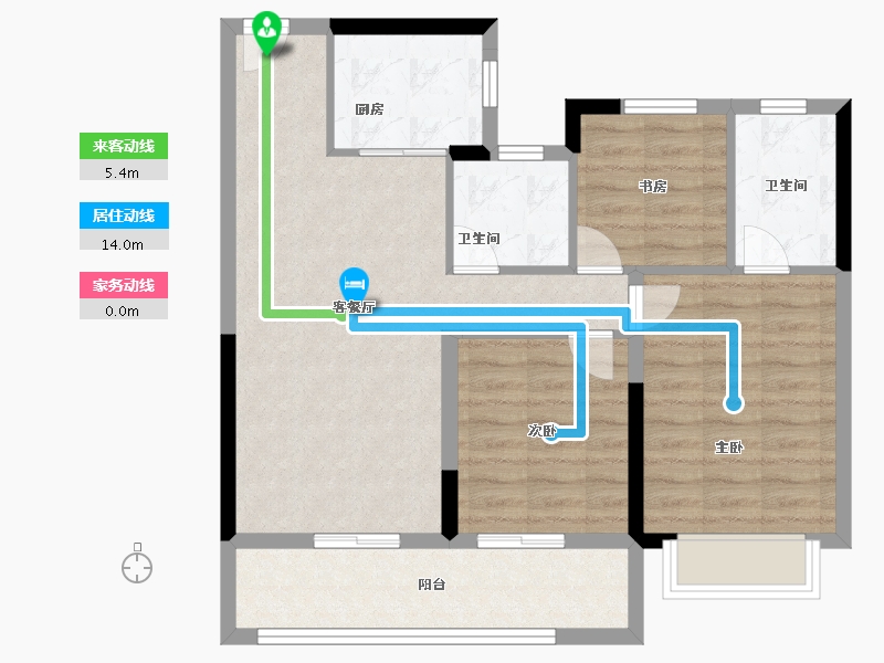 浙江省-宁波市-荣安观棠晴雨府-78.40-户型库-动静线