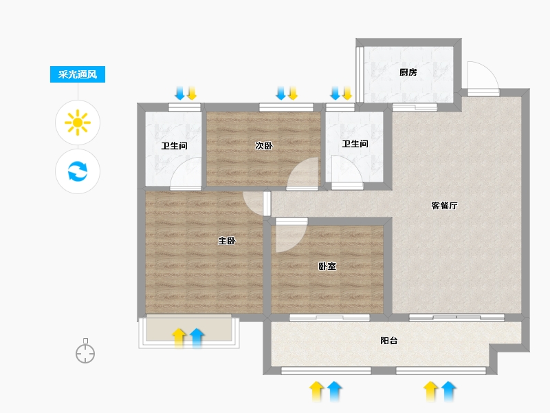 山东省-泰安市-泰安雍锦府-88.01-户型库-采光通风