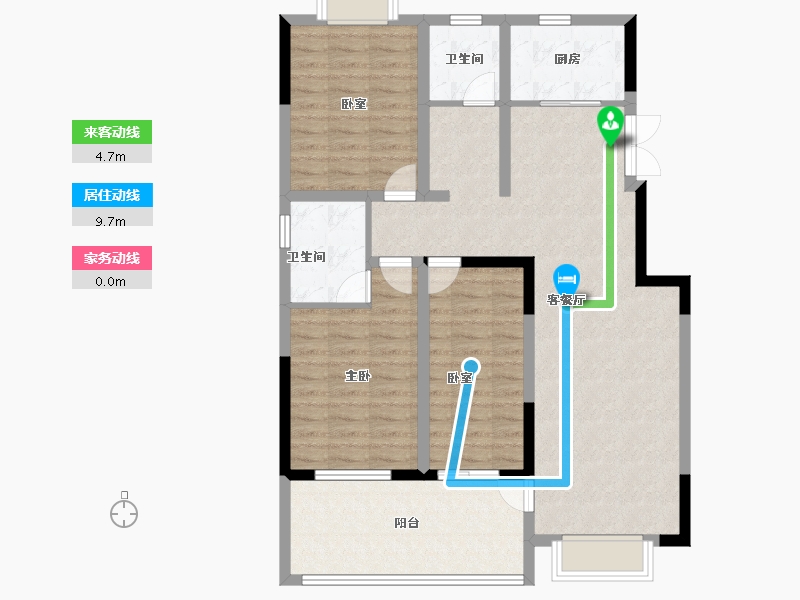 河南省-信阳市-万象城桂园-102.40-户型库-动静线