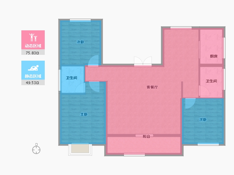 河南省-信阳市-金牛国际社区-113.68-户型库-动静分区