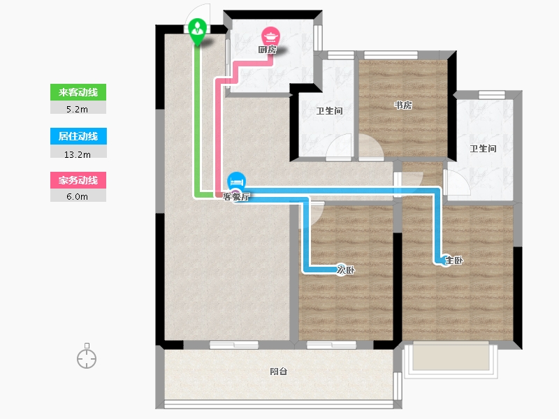 浙江省-宁波市-荣安·新月河滨-88.00-户型库-动静线