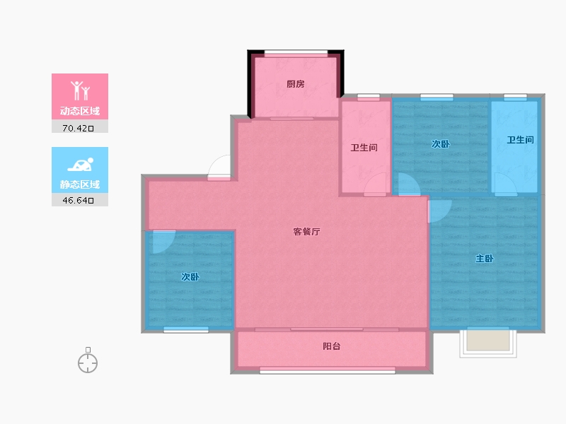 辽宁省-沈阳市-富禹天玺-108.21-户型库-动静分区