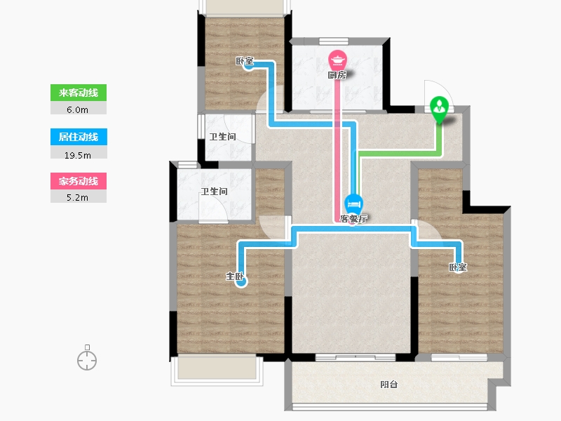 河南省-信阳市-上坤·云湖壹号-103.21-户型库-动静线