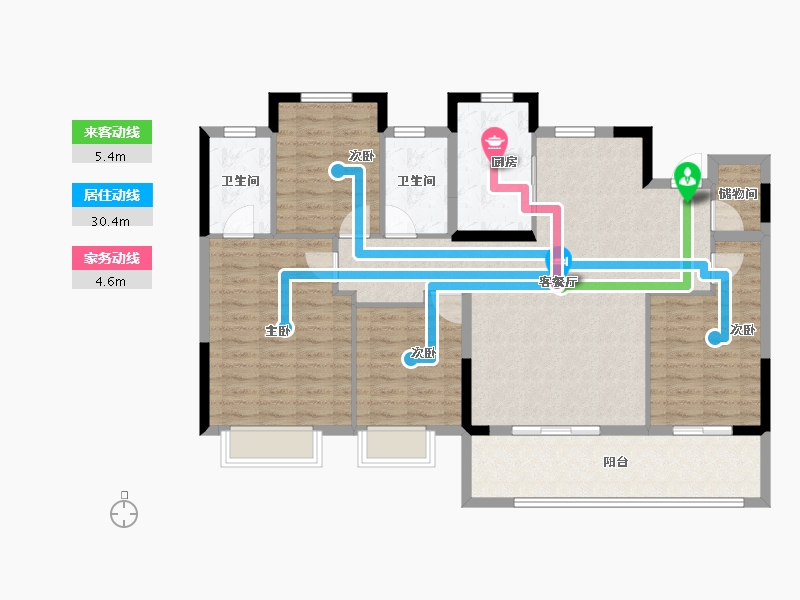 浙江省-宁波市-建发·春江悦-118.40-户型库-动静线