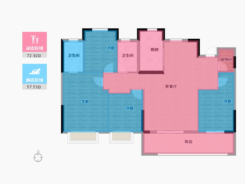 浙江省-宁波市-建发·春江悦-118.40-户型库-动静分区