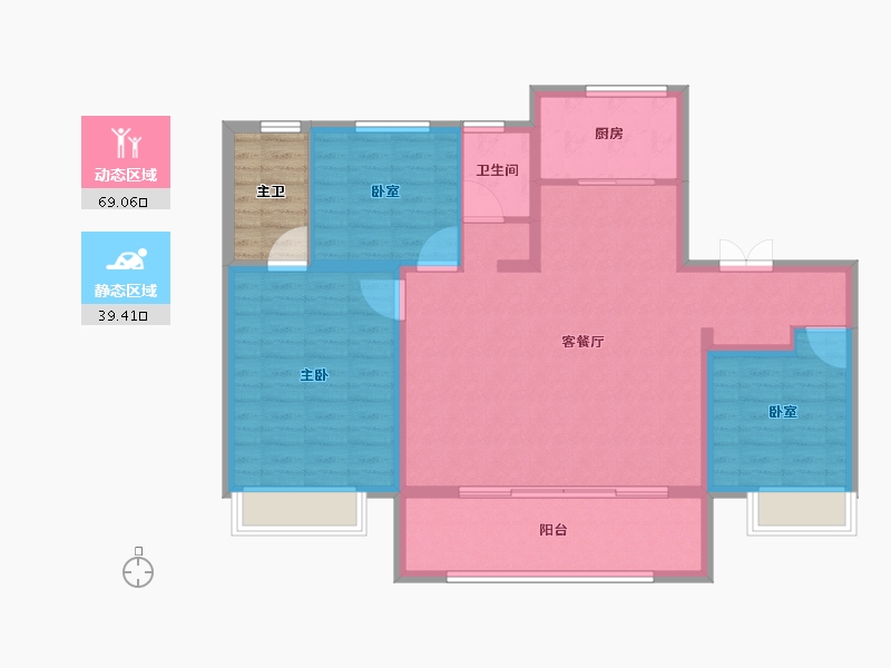 山东省-泰安市-泰安雍锦府-103.20-户型库-动静分区