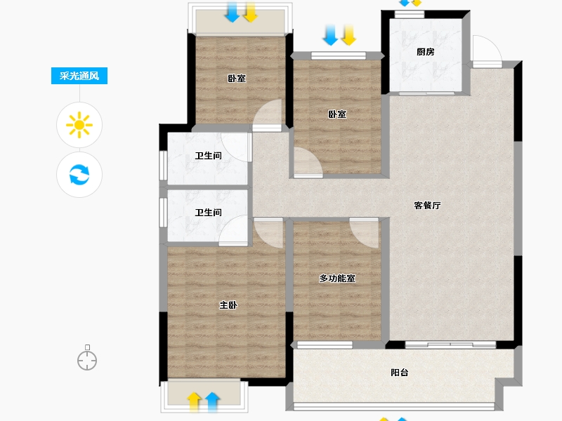 河南省-信阳市-升华翡翠城品-110.41-户型库-采光通风