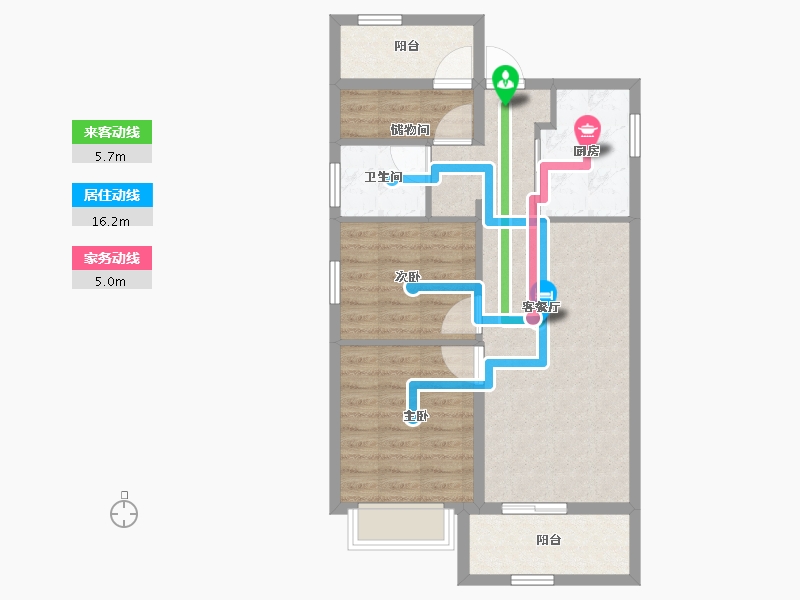 浙江省-宁波市-美的台景美云台府-71.08-户型库-动静线