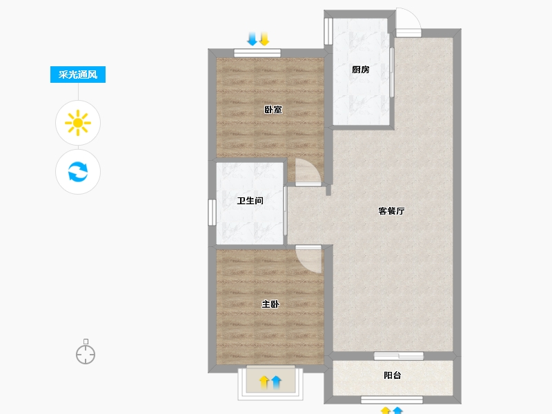 黑龙江省-哈尔滨市-中海观澜庭-70.90-户型库-采光通风