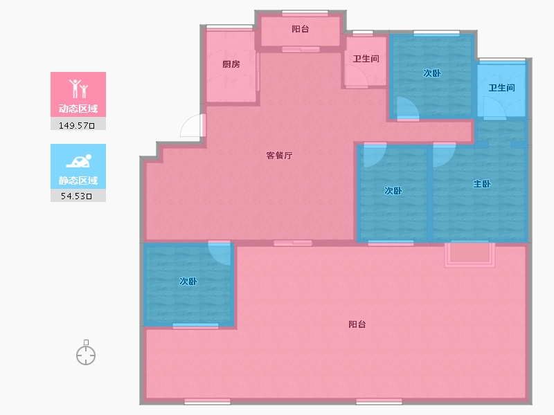 河南省-信阳市-金牛国际社区-186.57-户型库-动静分区