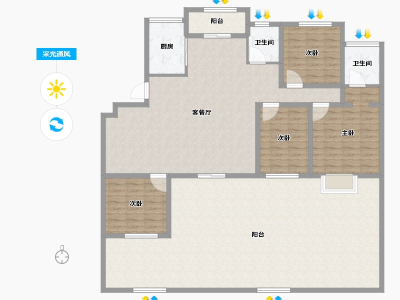 河南省-信阳市-金牛国际社区-186.57-户型库-采光通风