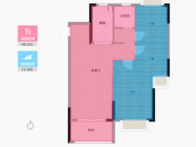 湖北省-武汉市-美的云筑-71.02-户型库-动静分区