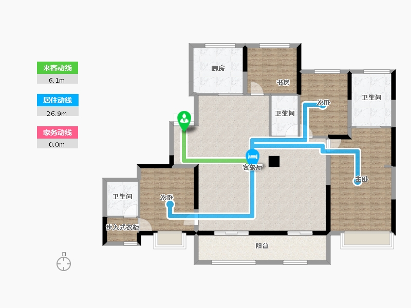 浙江省-宁波市-江皓府-156.75-户型库-动静线