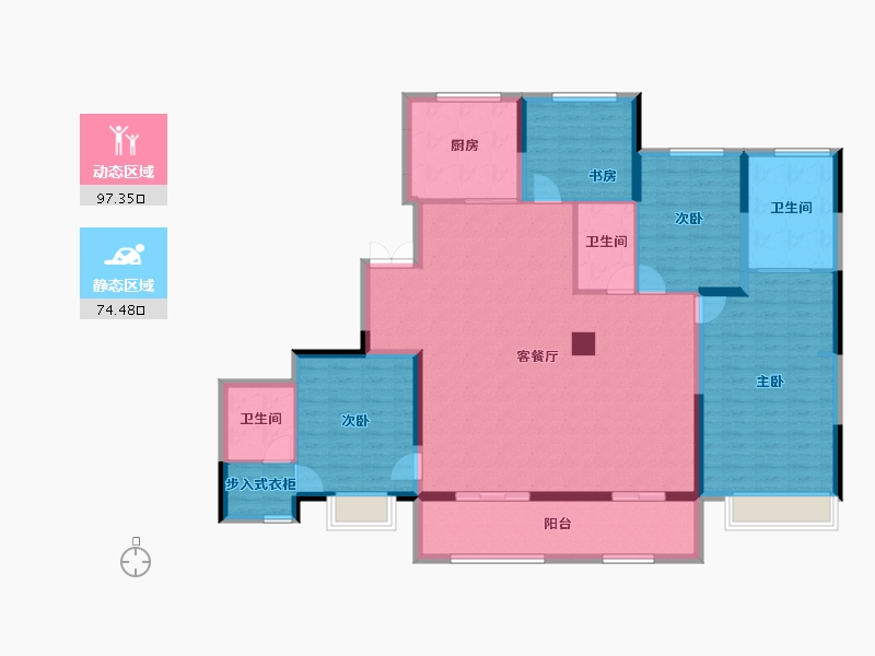 浙江省-宁波市-江皓府-156.75-户型库-动静分区