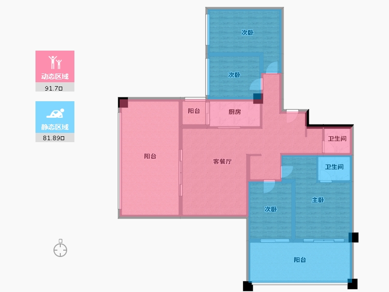 贵州省-六盘水市-城投·凤凰院景-156.49-户型库-动静分区