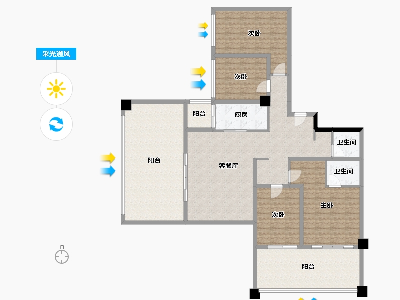 贵州省-六盘水市-城投·凤凰院景-156.49-户型库-采光通风