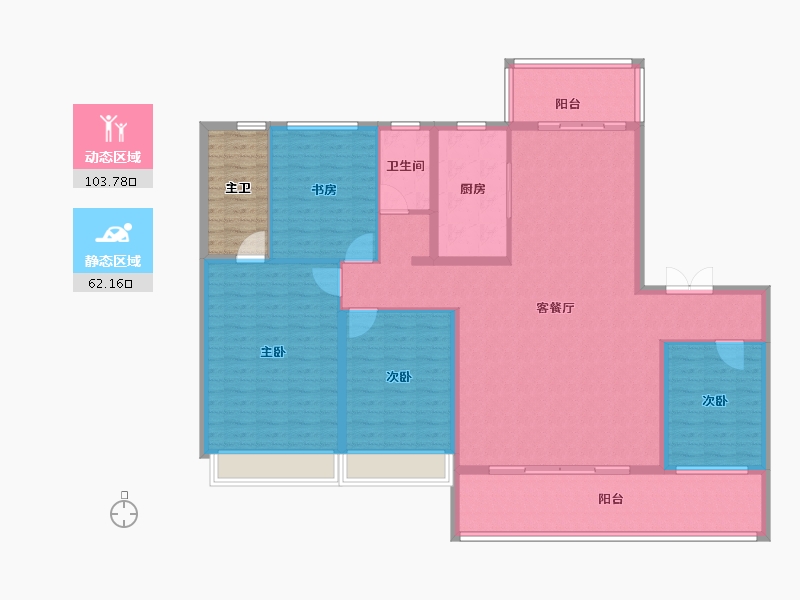 山东省-泰安市-新华·御湖庄园-158.40-户型库-动静分区