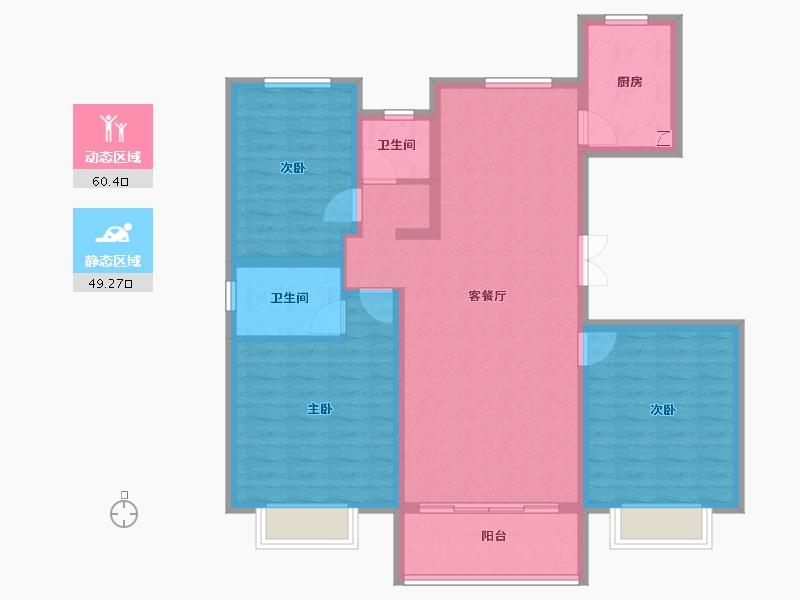 河北省-保定市-香溪名旭·悦居-98.33-户型库-动静分区