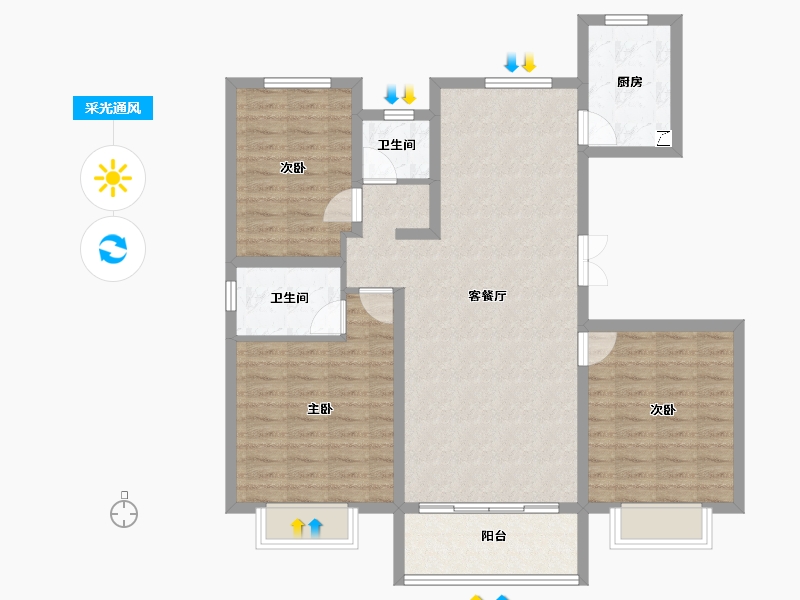 河北省-保定市-香溪名旭·悦居-98.33-户型库-采光通风