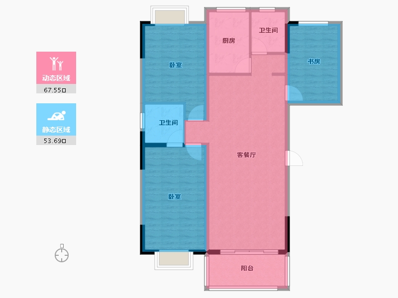 河南省-信阳市-万象城桂园-110.00-户型库-动静分区