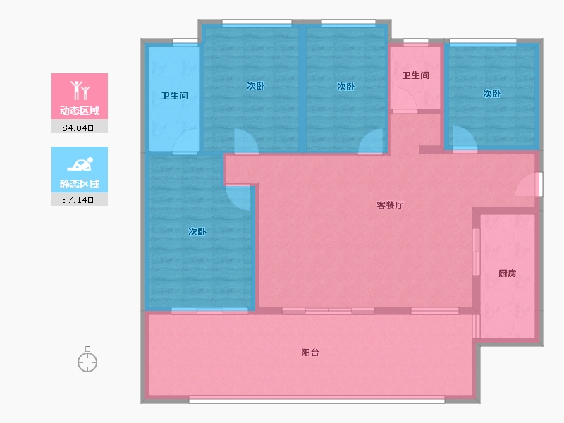 贵州省-六盘水市-城投·凤凰院景-128.38-户型库-动静分区