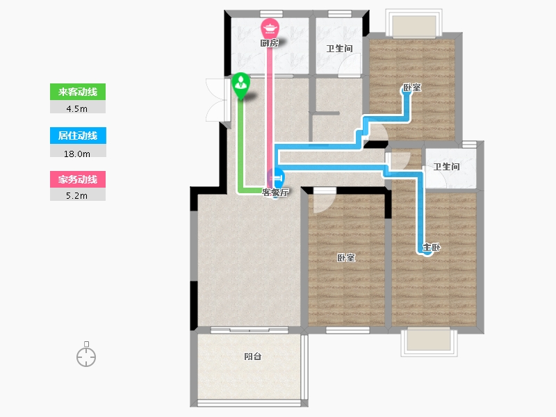 河南省-信阳市-万象城桂园-103.00-户型库-动静线