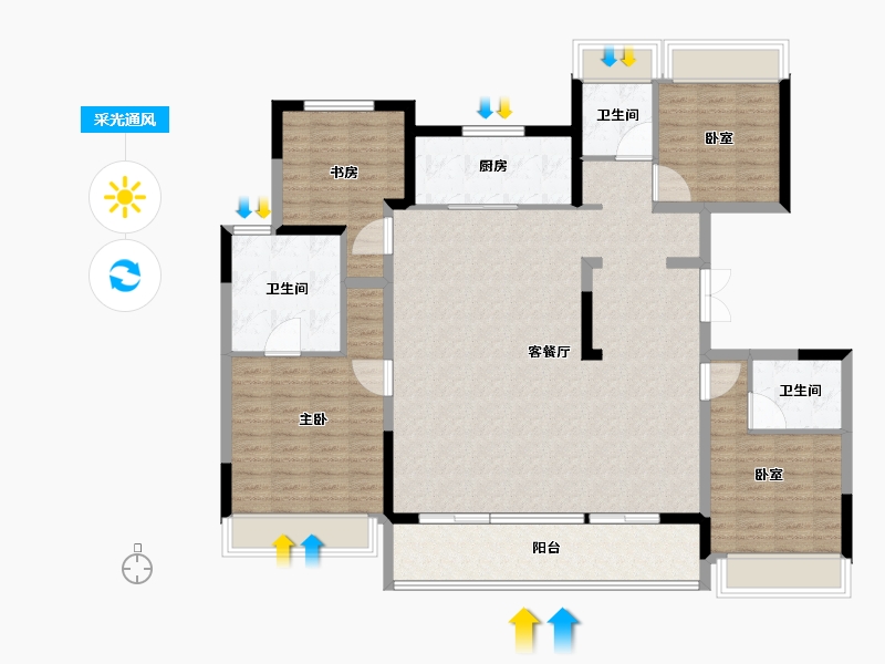 河南省-信阳市-上坤·云湖壹号-138.41-户型库-采光通风