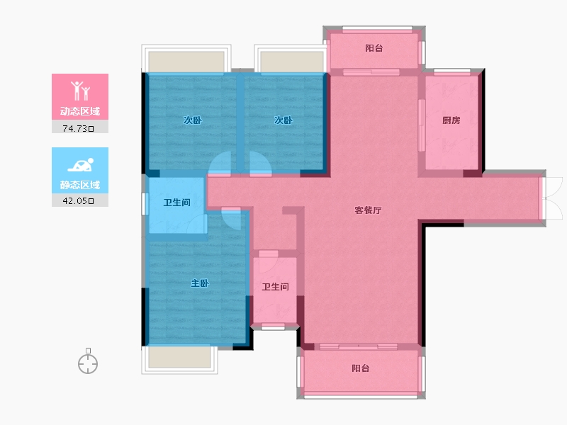 湖南省-湘西土家族苗族自治州-天玺壹号-103.51-户型库-动静分区