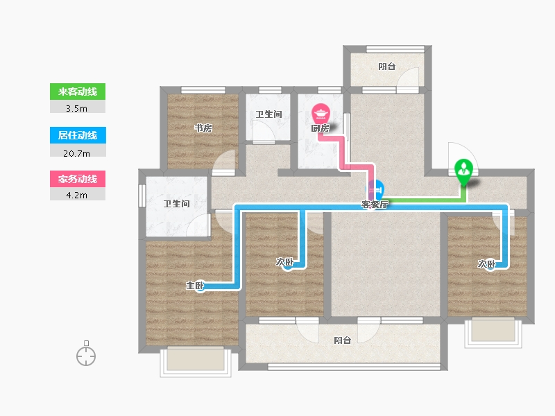 山东省-临沂市-宝丽·江山樾-98.97-户型库-动静线