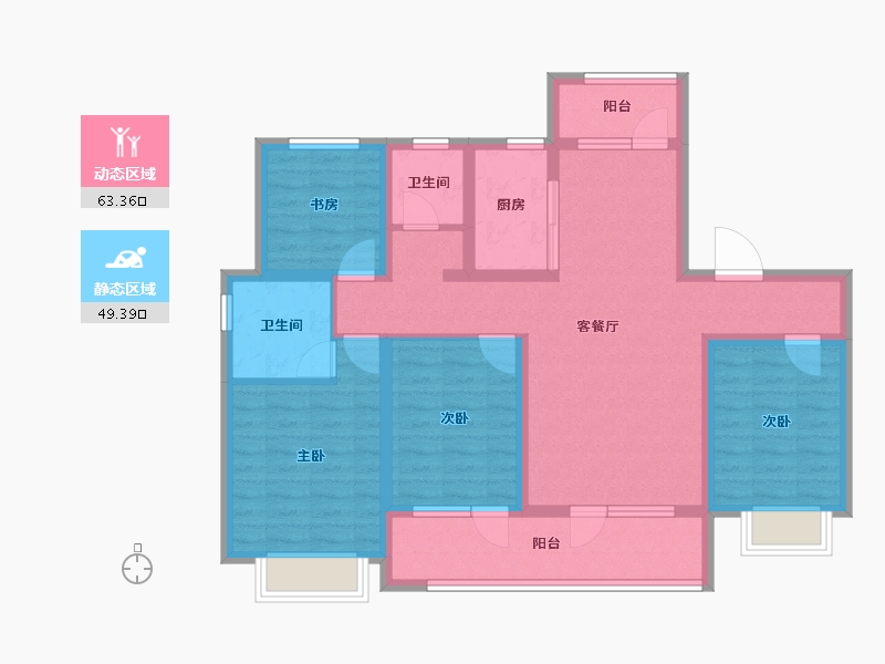 山东省-临沂市-宝丽·江山樾-98.97-户型库-动静分区