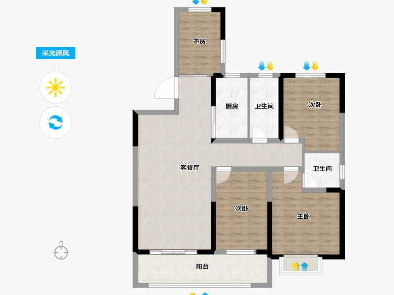 山东省-临沂市-松鹤一品-110.50-户型库-采光通风