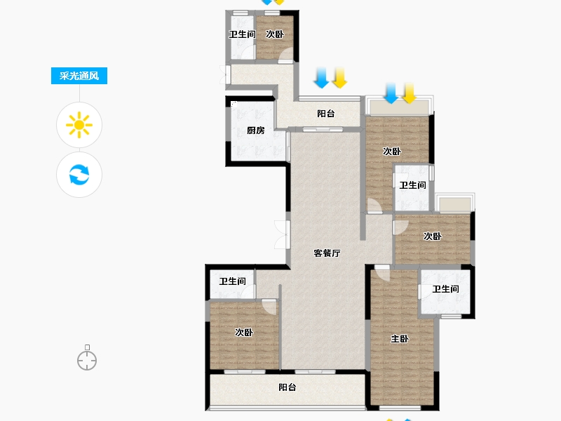 广东省-广州市-创基丽江国际-170.35-户型库-采光通风