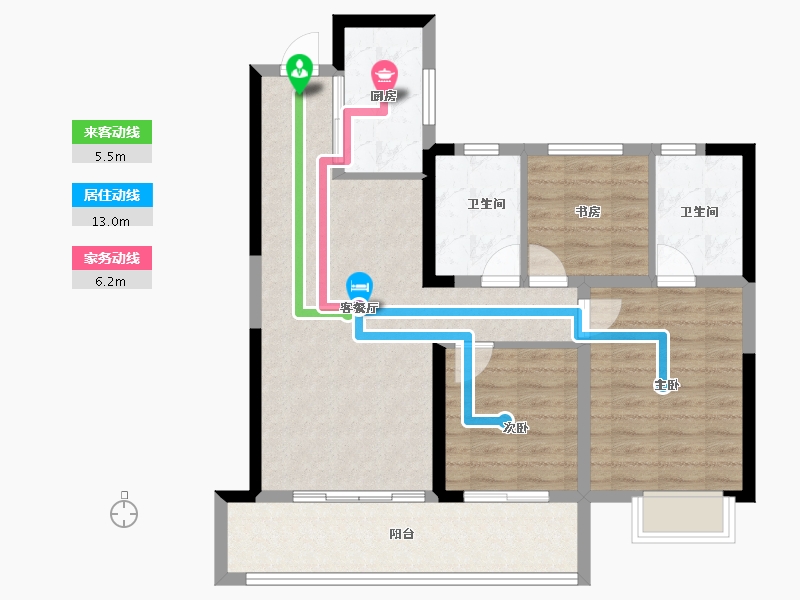 湖南省-长沙市-长房金阳府-83.05-户型库-动静线