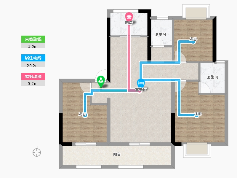 河南省-信阳市-百江·富淮城-92.89-户型库-动静线