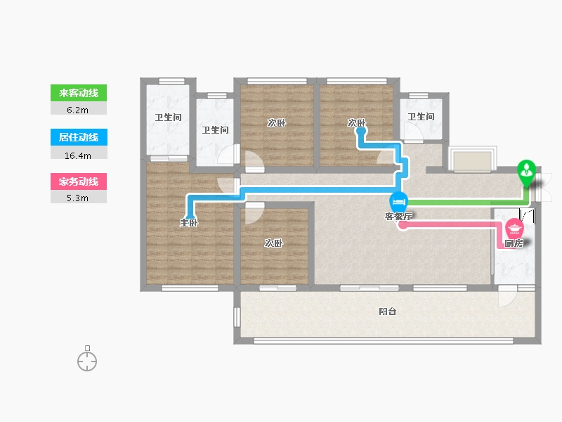 四川省-南充市-滨江壹号-143.28-户型库-动静线