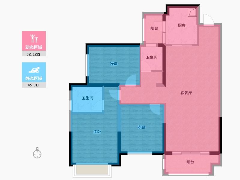 贵州省-贵阳市-华润悦府-108.00-户型库-动静分区